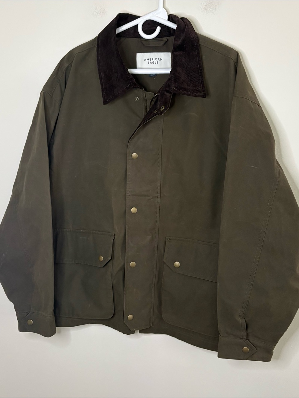 American Eagle Outfitters Olive XL Men’s Barn Jacket with Dark Brown Collar 2025